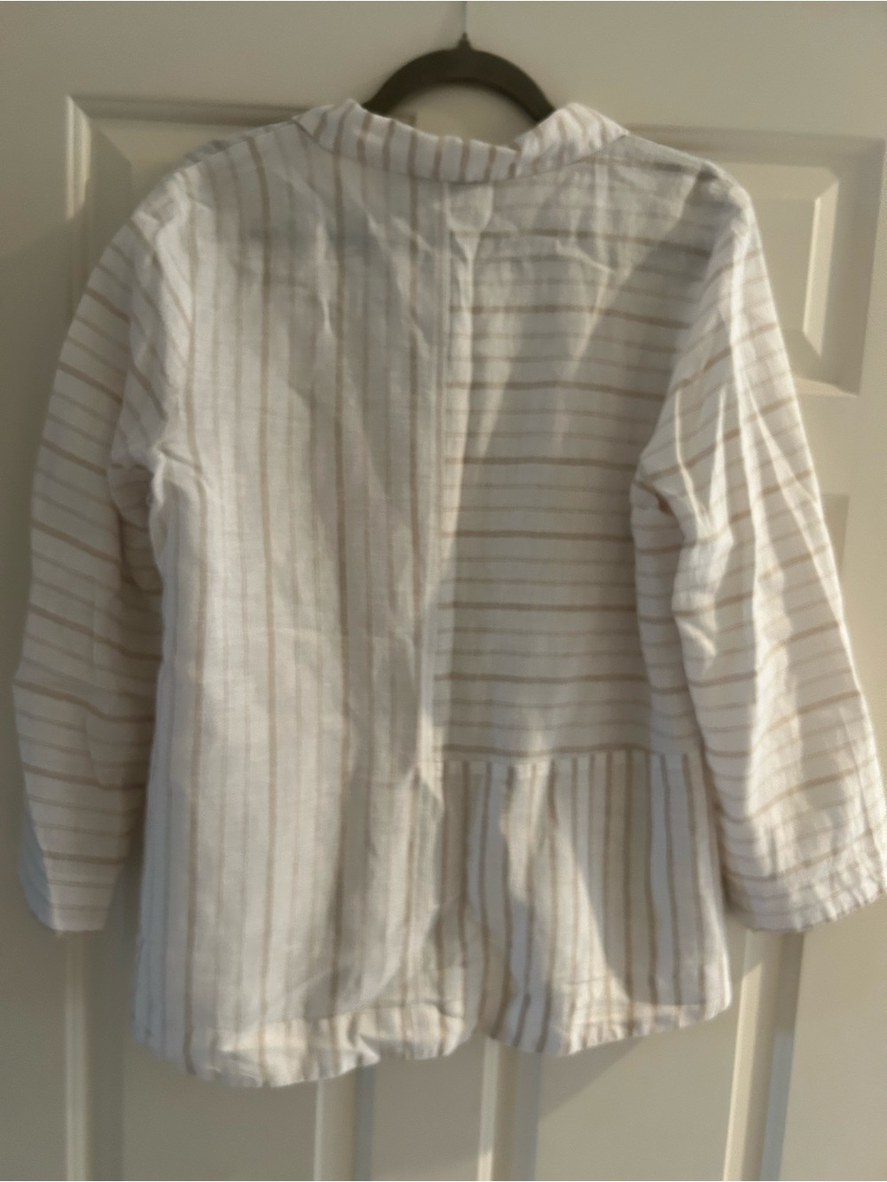 Habitat Cream and Tan Striped Button-Front Womens Top - Picture 2 of 3